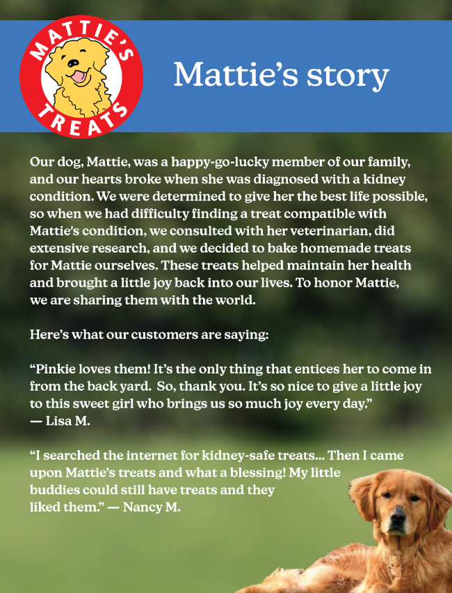 Mattie's healthy treats for dogs with kidney disease outlet